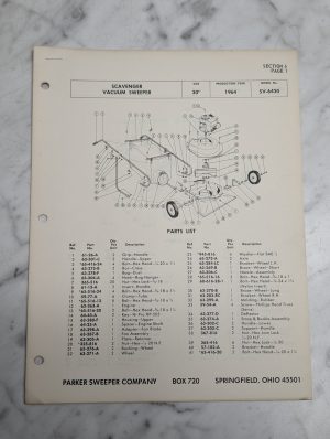 Parker Sweeper Scavenger Vacuum Sv 6430 30 1964 Parts List