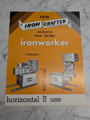 New Iron Crafter El Chem Machinery N Y 14560 Ironworker Sales Literature