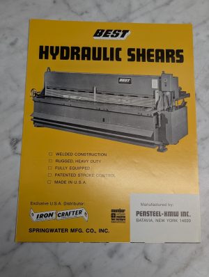 Best Hydraulic Shears Iron Crafter Pennsteel Kmw Sales Literature