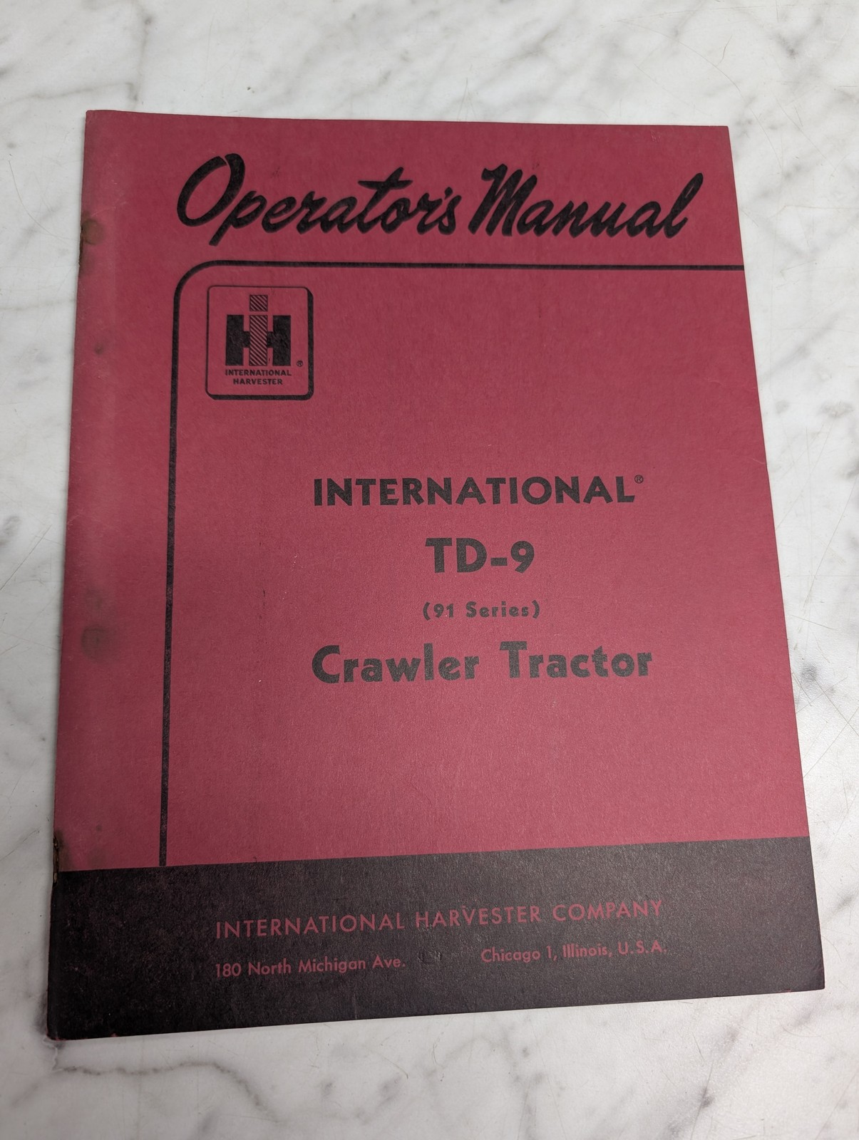 International Harvester Ih Td-9 (91 Series) Crawler Tractor Operator’S Manual