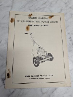Craftsman 18 Reel Power Mower 536 81980 Owners Manual