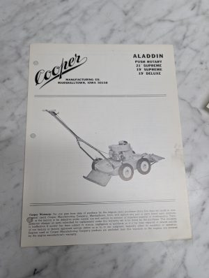 Cooper Aladdin Push Rotary 21 Supreme 19 Deluxe 50158 Warranty