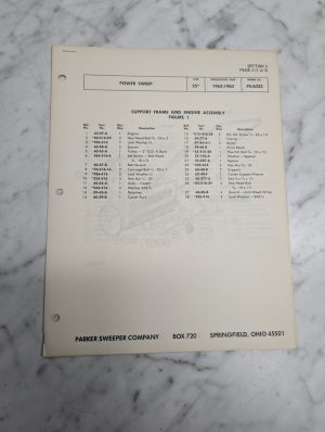 Parker Sweeper Power Sweep 25 Ps 6225 1962 1963