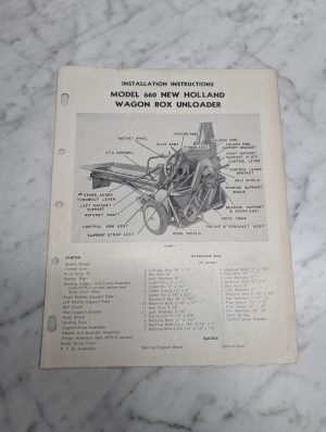 New Holland Nh Model 660 Wagon Box Unloader 33485 Installation Instructions