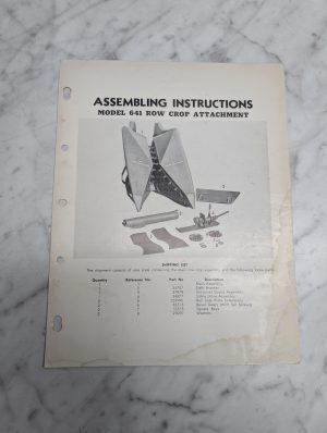 New Holland Nh Model 641 Row Crop Attachment Assembling Instructions Manual