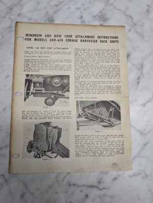 New Holland Nh 600-610 Forage Harvester Base Units Windrow Row Crop Attachment