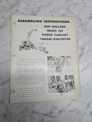 New Holland Nh Model 610 Power Take Off Forage Harvester Assembling Instructions