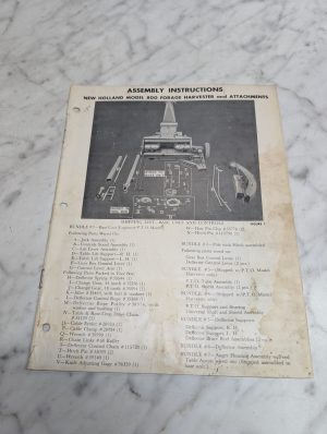 New Holland Nh Model 800 Forage Harvester Attachments Assembly Instructions