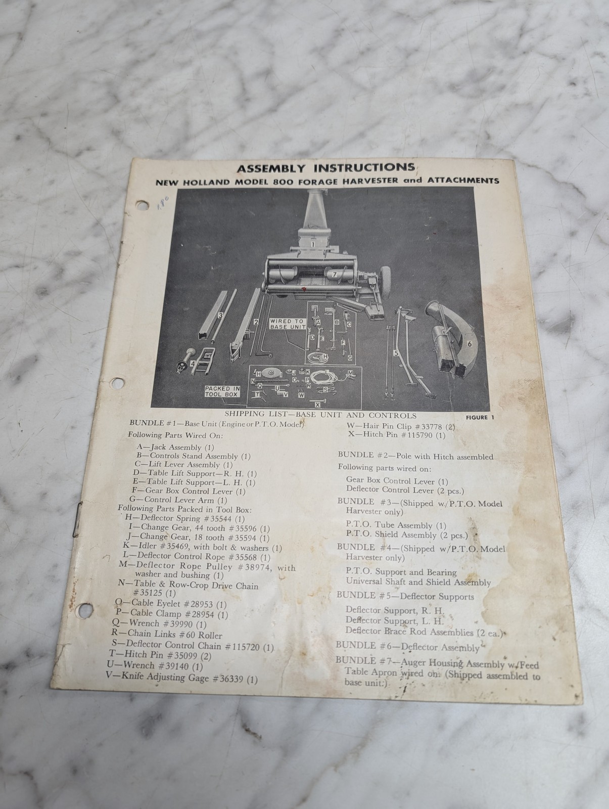 New Holland Nh Model 800 Forage Harvester Attachments Assembly Instructions