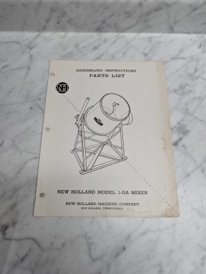 New Holland Nh Model 1 Ga Mixer Parts List Assembling Instructions Manual