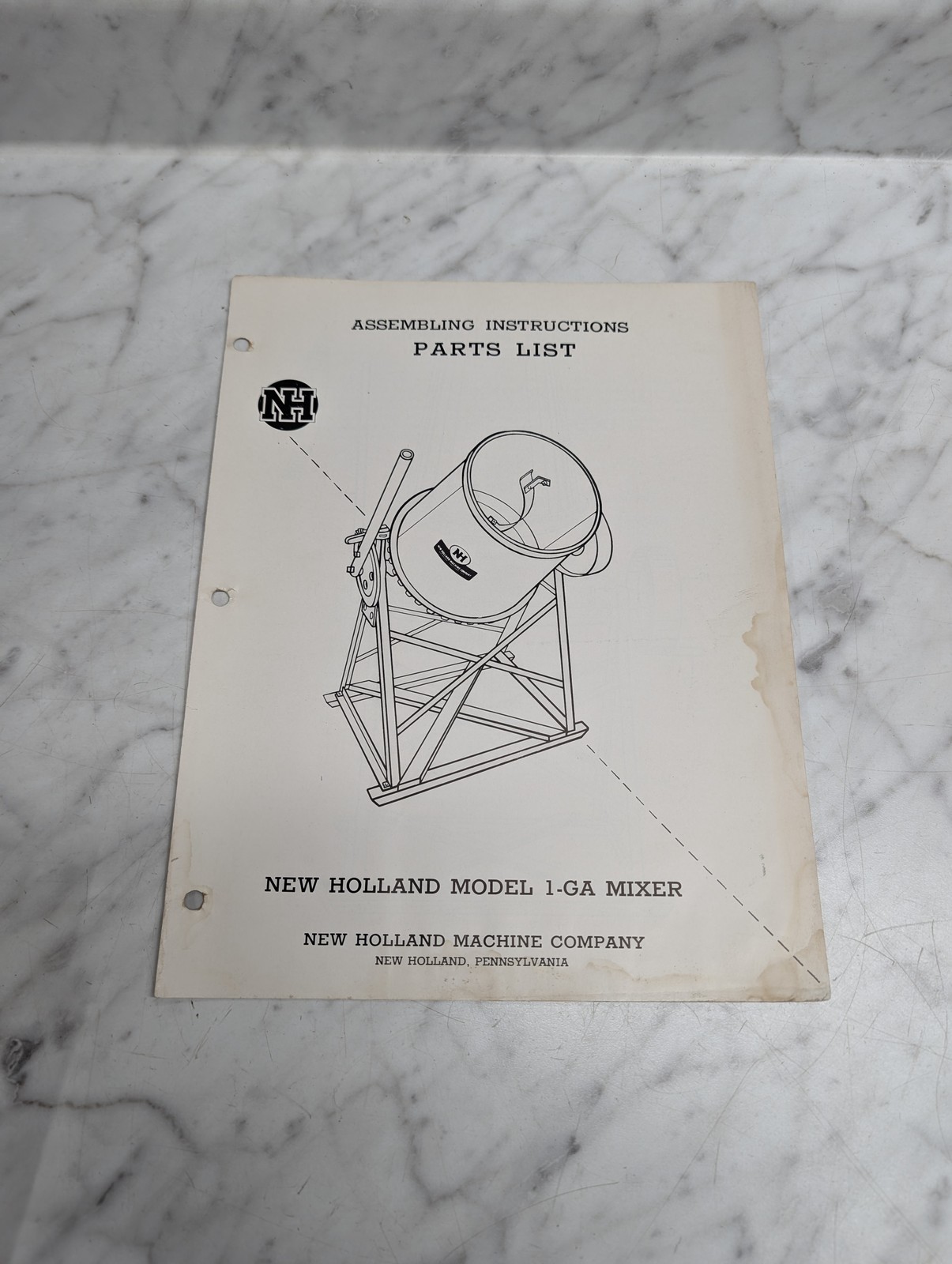 New Holland Nh Model 1 Ga Mixer Parts List Assembling Instructions Manual