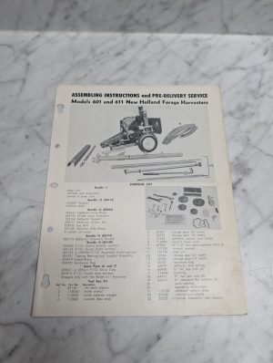 New Holland 601 611 Forage Harvesters Assembling Instructions Pre Delivery