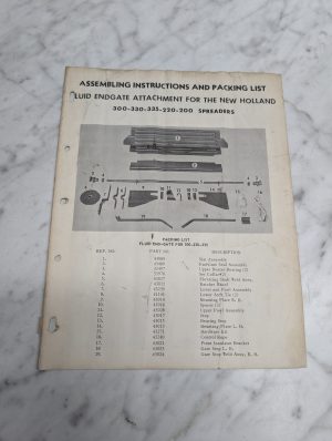 New Holland Nh 300 330 Spreaders Assembling Instructions Packing List