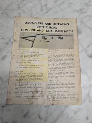 New Holland Nh 55 55S 56 Dual Rake Hitch 2215 Assembling Operating Instructions