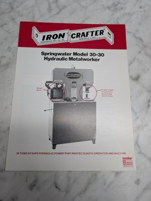 Iron Crafter Model 30-30 Hydraulic Metalworker Punch Press Sales Brochure