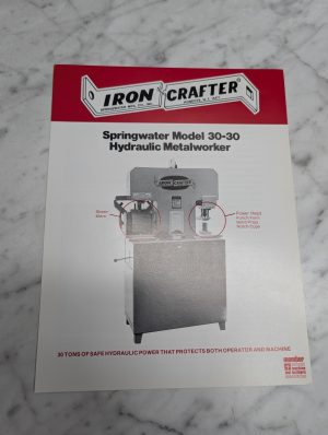Iron Crafter Model 30-30 Hydraulic Metalworker Shear Mitre Sales Brochure