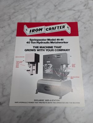 Iron Crafter Model 41-41 40 Ton Hydraulic Metalworker Sales Brochure