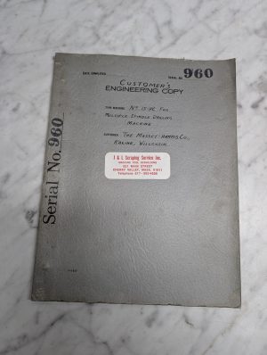 Fox No 15 Hc Multiple Spindle Drilling Machine 960 Text Part List