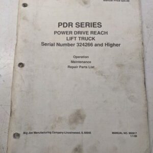 Big Joe Operations Maintenance Repair Parts List Book Manual Pdr Series 1989