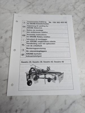 Krone Swadro 35 38 42 46 Nr 150 302 455 00 Assembly Instructions Rotary Swather
