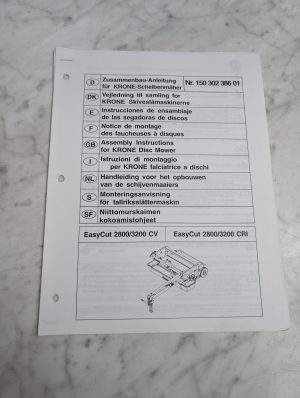Krone Easycut 2800 3200 Cv Cri Nr 150 302 386 01 Assembly Disc Mower