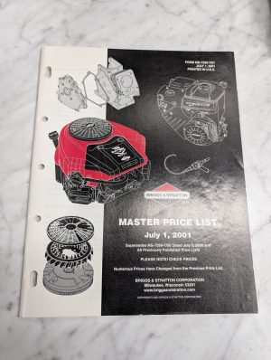 Briggs Stratton Form Ms 7299 7 01 Master Price List Parts Sales July 1 2001