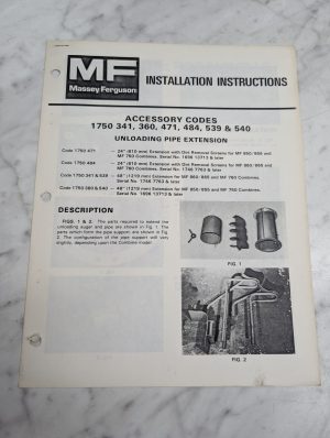 Massey Ferguson Mf 1750 341 360 471 484 539 540 Installation Instructions