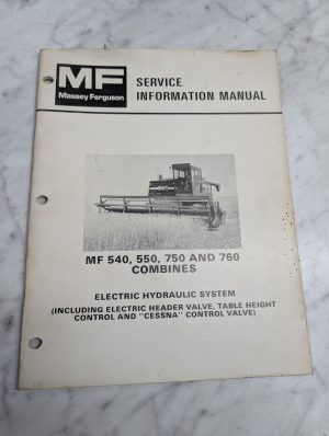 Massey Ferguson Mf 540 550 Combines Service Manual Hydraulic Electric