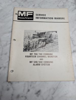 Massey Ferguson Mf 750 760 Combine Service Information Manual Alarm Monitor