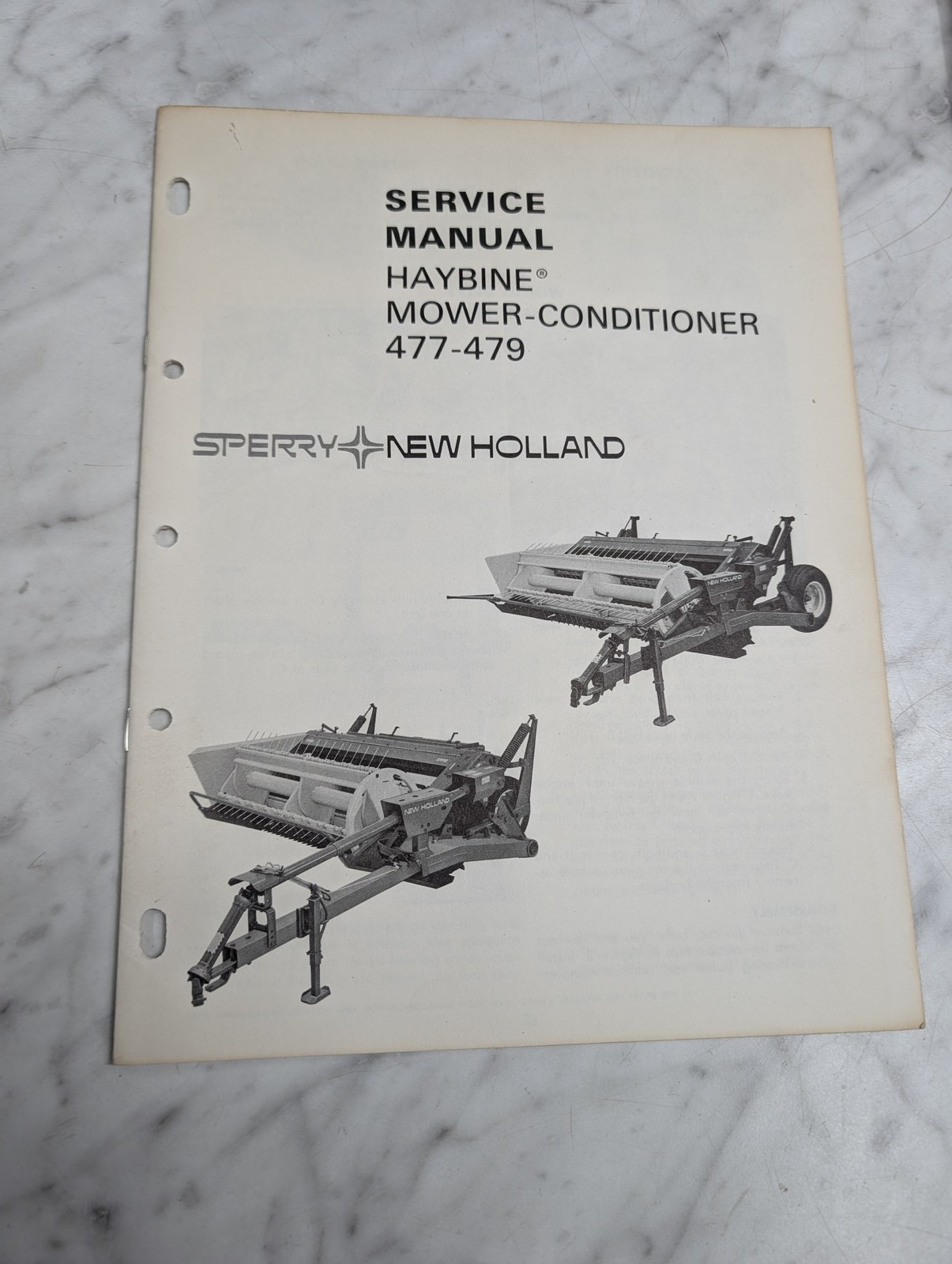Sperry New Holland Nh Haybine Mower Conditioner 477 479 Service Manual Repair