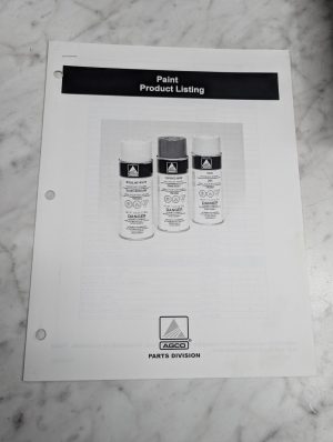 Agco Paint Product Listing Parts Division Sales Catalog Information