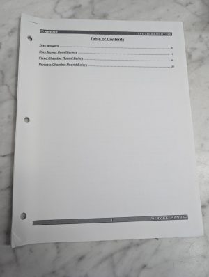 Krone Disc Mowers Conditioners Fixed Round Balers Service Troubleshooting Manual