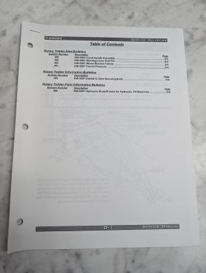 Krone Kw 550T Rotary Tedder Service Bulletins Dealer Literature