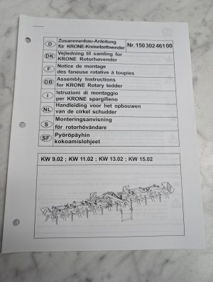 Krone Kw 9 02 11 13 15 Nr 150 302 461 00 Assembly Instructions