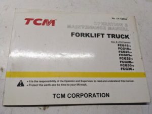 Tcm Fork Lift Operation Maintenance Manual Fcg 15 18 20 23 25 28 30 36 F9 8 2004