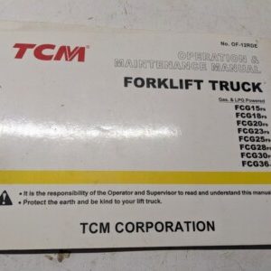 Tcm Fork Lift Operation Maintenance Manual Fcg 15 18 20 23 25 28 30 36 F9 8 2004