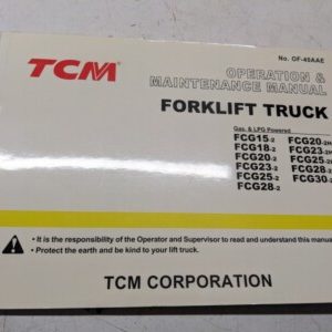Tcm Fork Lift Operation Maintenance Manual Fcg 15 18 20 23 25 28 30 2 2H 2003