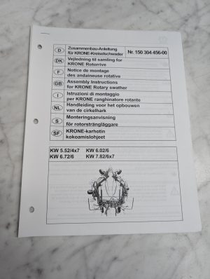 Krone Kw 5 52 4X7 6 02 72 7 82 6X7 Nr 150 304 456 00 Assembly Instructions