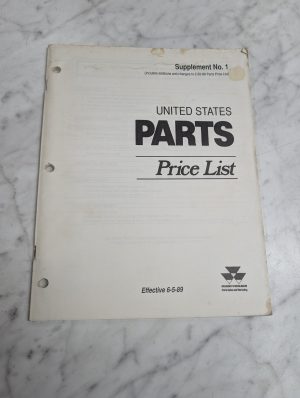 Massey Ferguson United States Parts Price List Supplement No 1 Effective 6 5 89