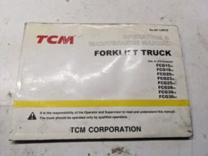 Tcm Fork Lift Operation Maintenance Manual Fcg 15 18 20 23 25 28 30 F9 N7 2000
