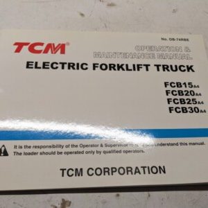 Tcm Fork Lift Operation Maintenance Manual Fcb 15 20 25 30 A4 1999 Ob-74Rbe