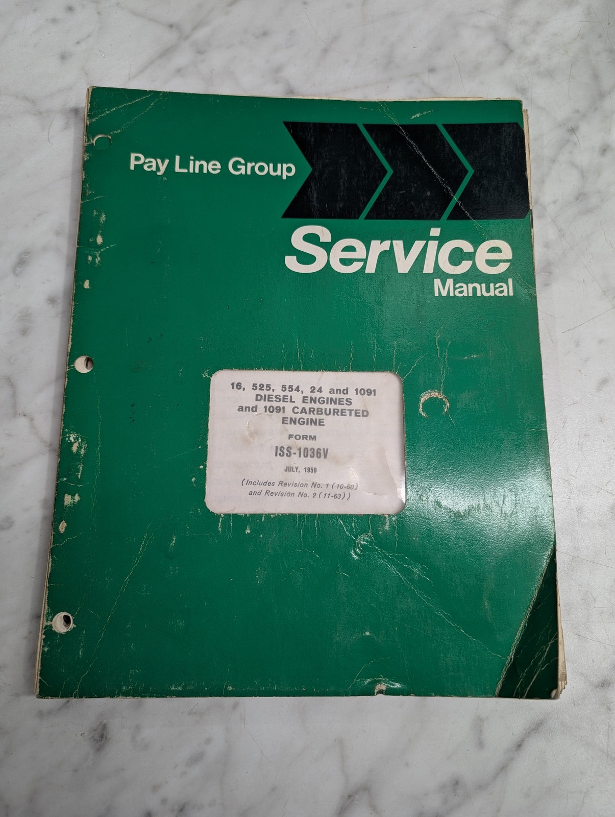 Pay Line Group 16 525 554 24 1091 Diesel Engines Iss-1036V Service Manual