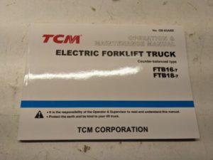 Tcm Fork Lift Operation Maintenance Manual Ftb 16 18 -7 Ob-83Abe 2008