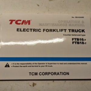 Tcm Fork Lift Operation Maintenance Manual Ftb 16 18 -7 Ob-83Abe 2008