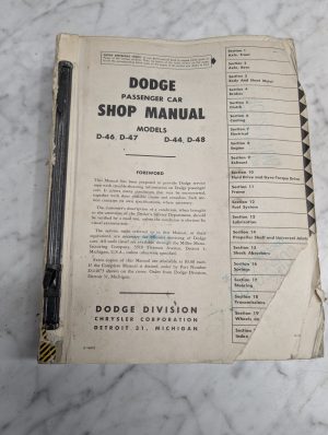 Dodge D 46 47 44 48 Passenger Car 14073 Shop Manual Service Missing Cover