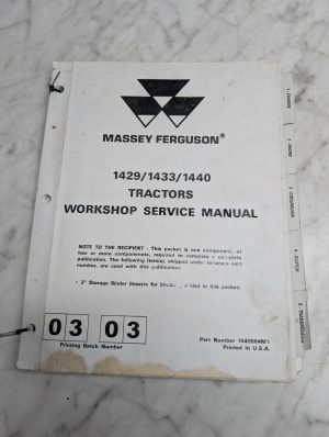 Massey Ferguson Mf 1429 1433 Tractors 1449564M1 Workshop Service Manual
