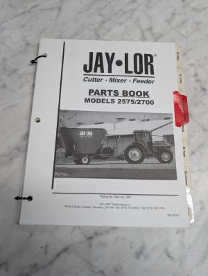 Jay Lor 2575 2700 Cutter Mixer Feeder Parts Book Manual List Catalog