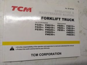 Tcm Fork Lift Operation Maintenance Manual Fg Fh Fd Fhd 15 18 20 25 30 T3 2007
