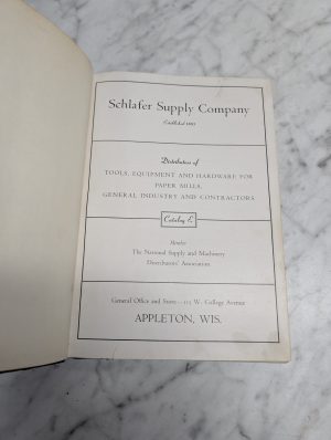 Schlafer Supply Catalog E Established 1883 Tools Equipment Hardware Paper Mills