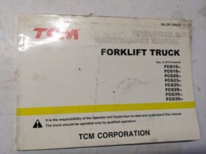 Tcm Fork Lift Operation Maintenance Manual Fcg 15 18 20 23 25 28 30 36 F9 N7